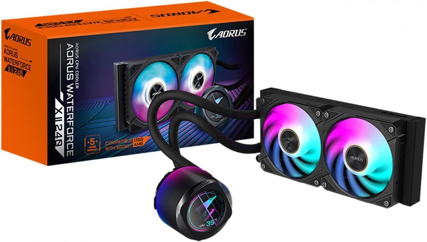 DISIPADOR GIGABYTE AORUS WATERFORCE X II 240 ARGB AIO 240MM WATER COOLER