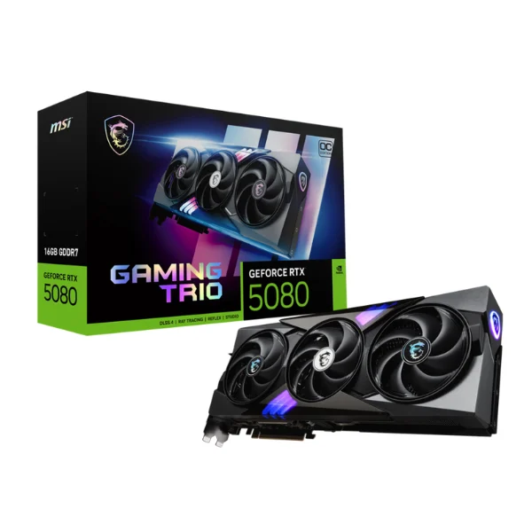 MSI RTX 5080 GAMING TRIO OC 16GB GDDR7 GEFORCE NVIDIA PLACA DE VIDEO
