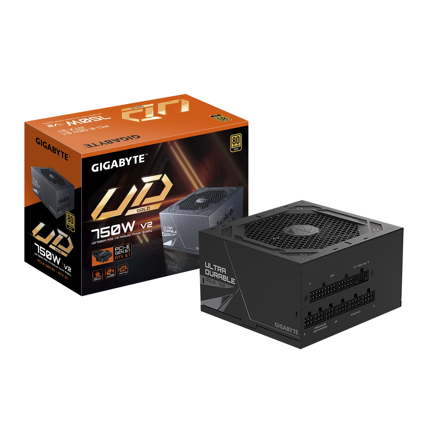 FUENTE GIGABYTE 750W UD750GM 80+ GOLD MODULAR PG5 PCIE 5.0