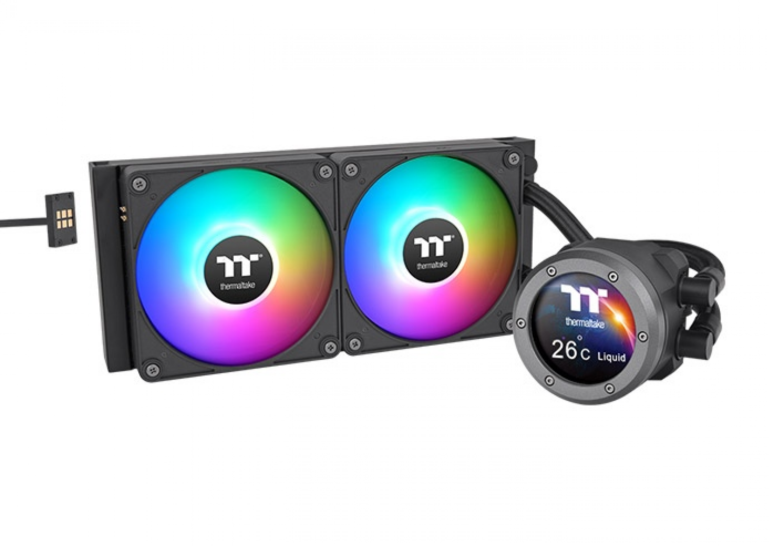 DISIPADOR THERMALTAKE TH240 V2 ULTRA EX WATER BLOCK 2.1INCH LCD ARGB AIO 240MM BLACK WATER COOLING