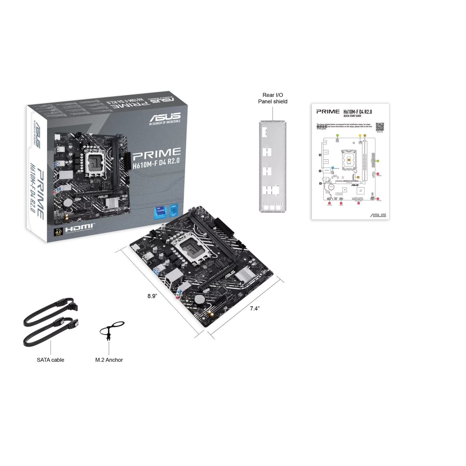 ASUS PRIME H610M-F R2.0 DDR4 S1700 GEN 12-13-14 MOTHERBOARD