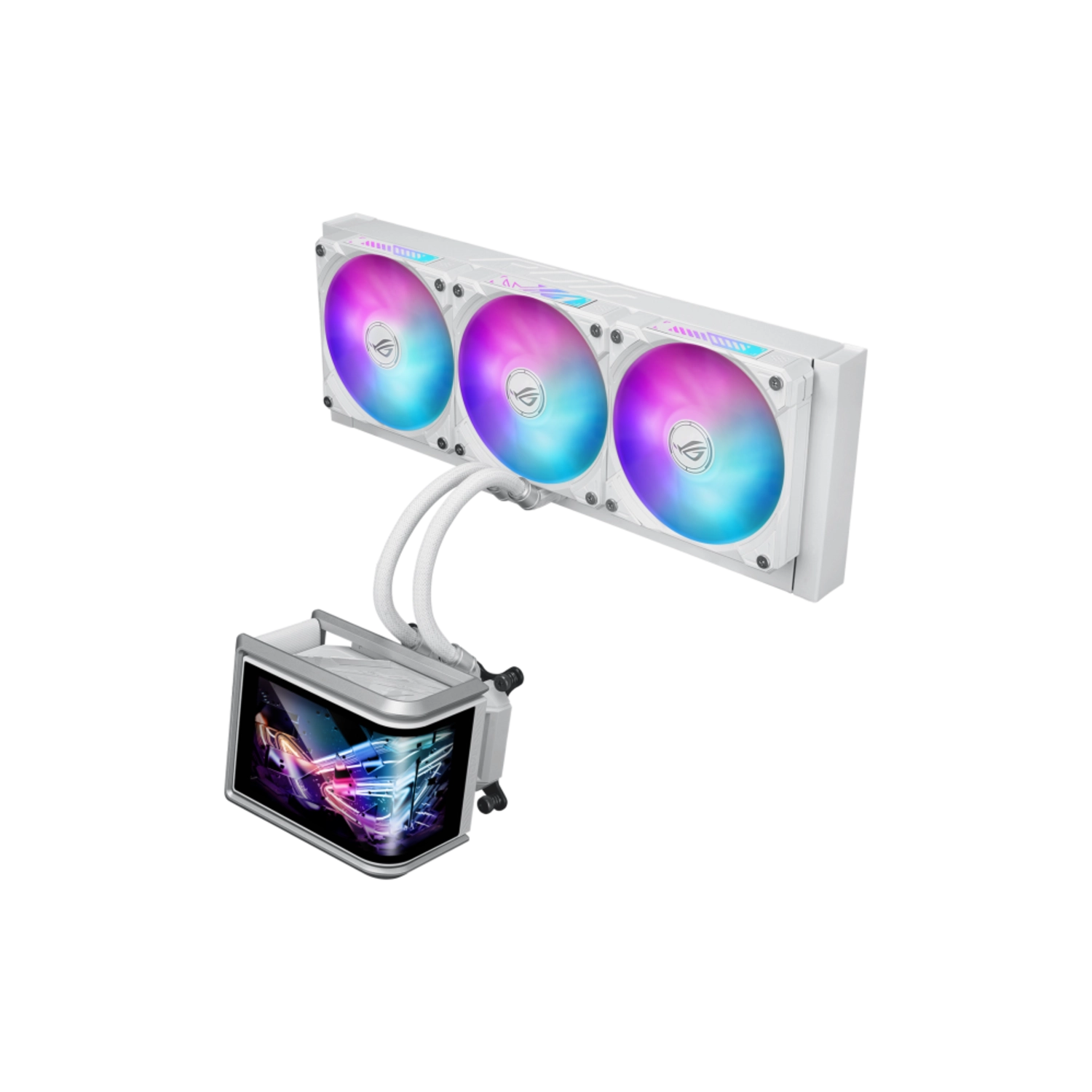 DISIPADOR ASUS AMOLED ROG RYUO IV SLC 360 ARGB WHITE 360MM WATER COOLING