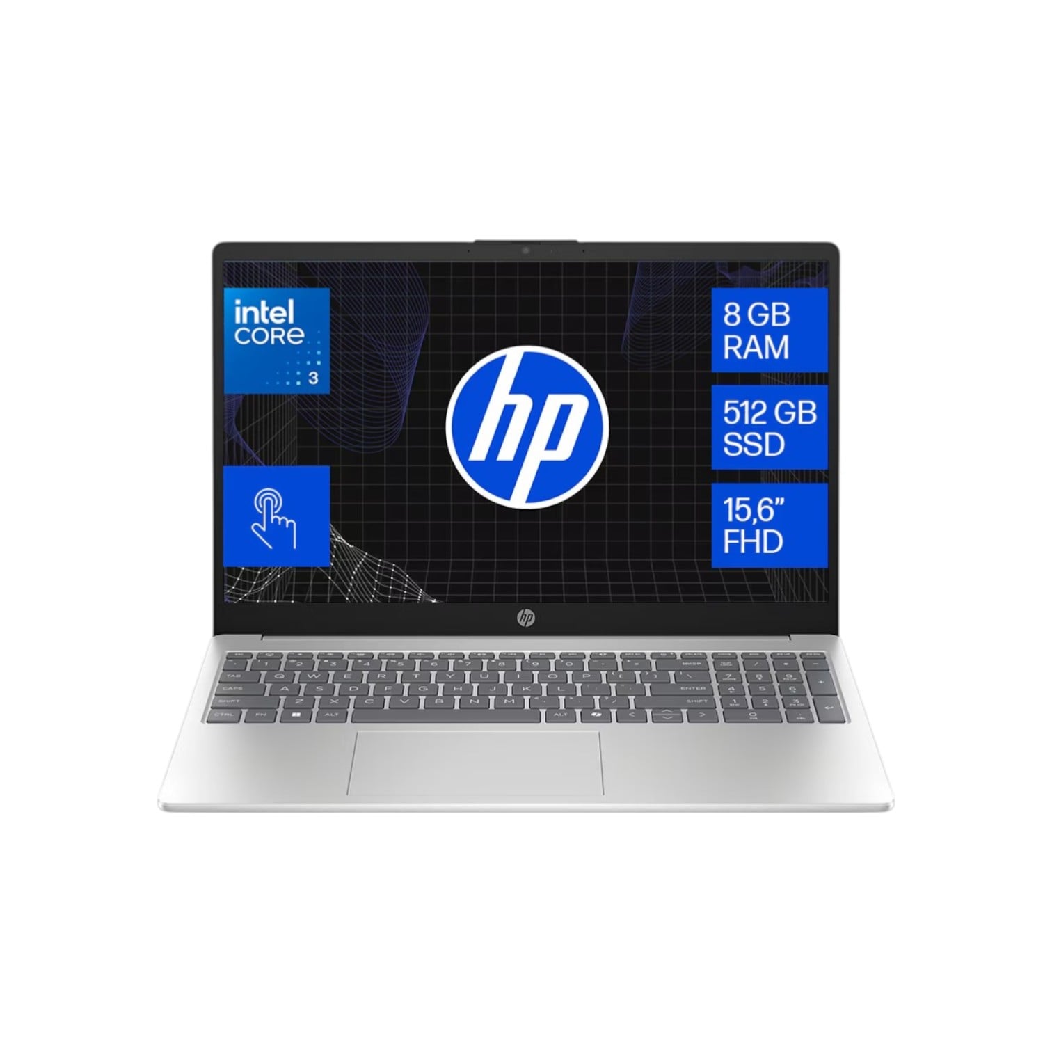 NOTEBOOK HP OPP 15-FD0333LA I3-C3-100U 15 FHD/TOUCH 8GB/512 IPS 300 NITS WINDOWS® 11 HOME (0607)