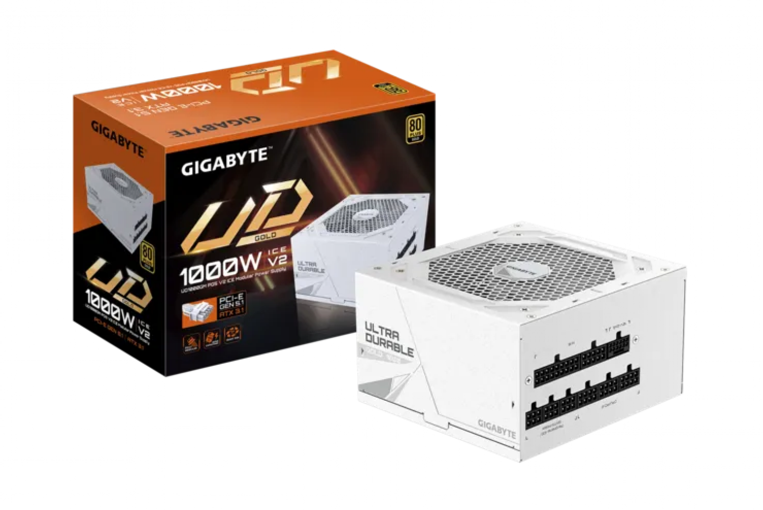 FUENTE GIGABYTE 1000W UD1000GM 80+ GOLD PG5 V2 PCIE 5.1 ATX 3.1 ICE
