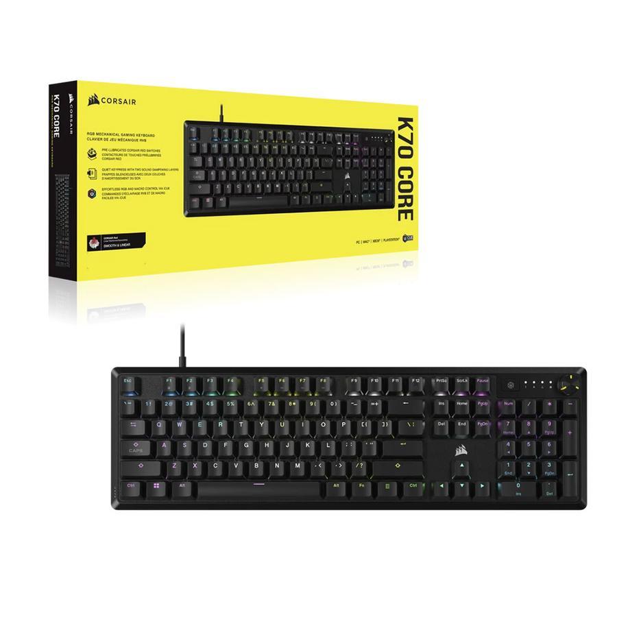 TECLADO CORSAIR K70 CORE RGB USB BLACK EN