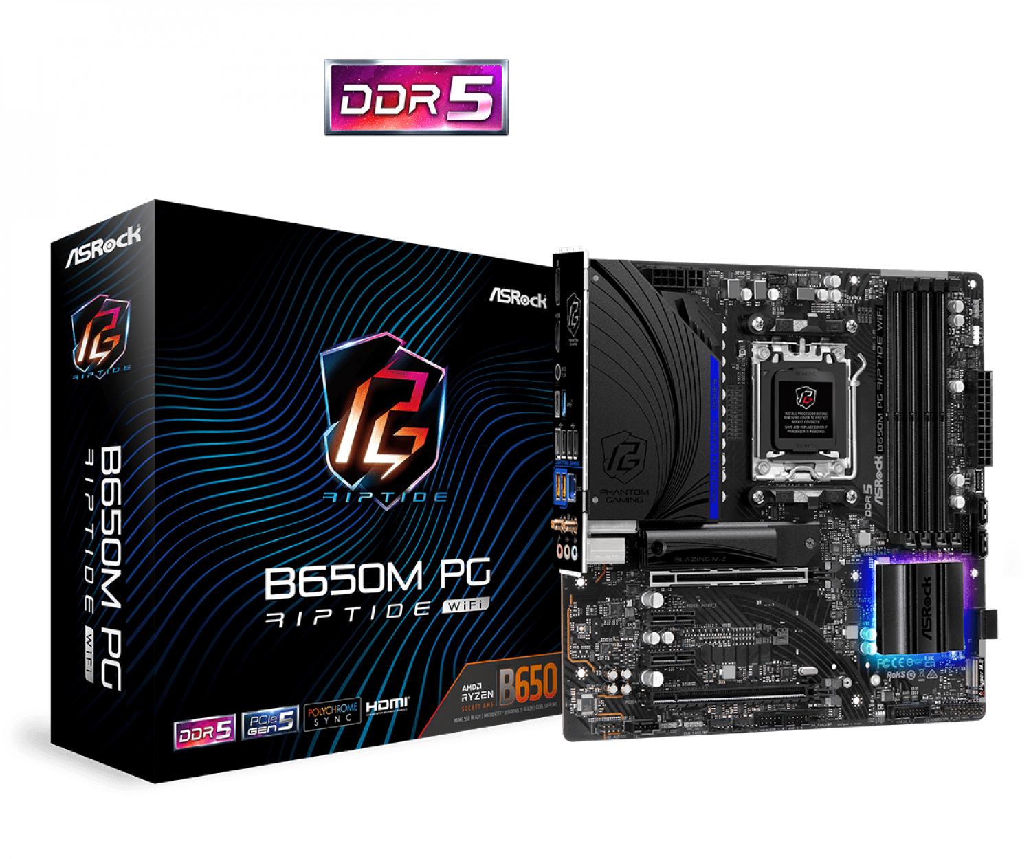 ASROCK AM5 B650M PG RIPTIDE WIFI MOTHERBOARD