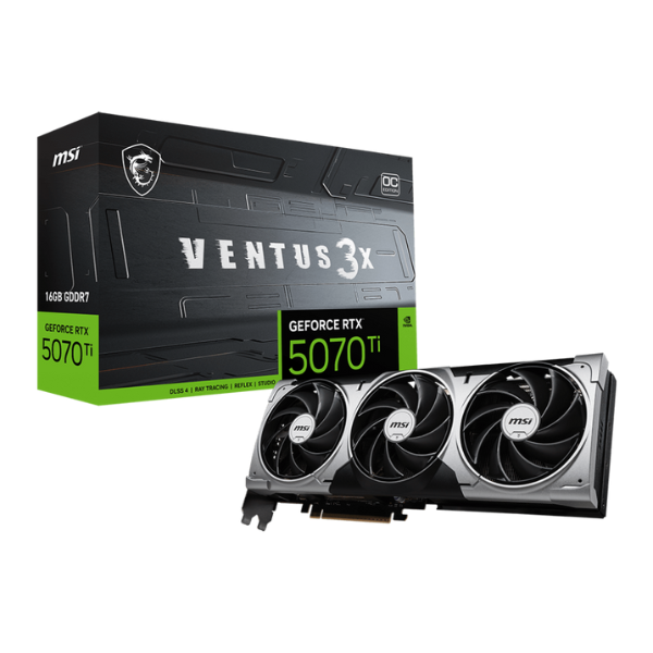 MSI RTX 5070 TI VENTUS 3X OC 16GB GDDR7 GEFORCE NVIDIA PLACA DE VIDEO